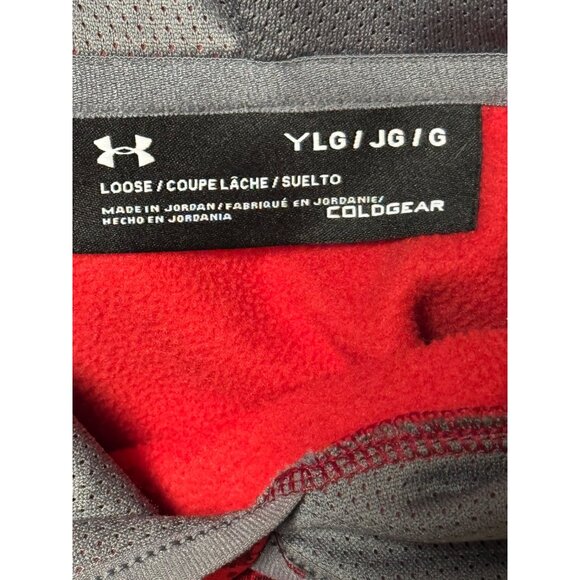Under Armour boys large Hooded Red & Gray ColdGear Sweatshirt - Picture 14 of 15